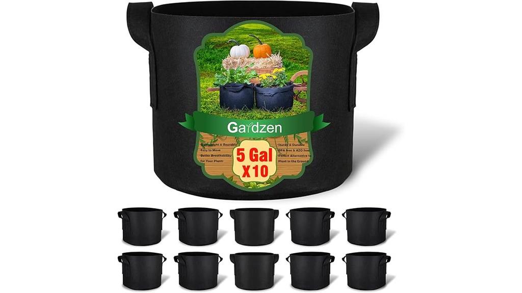 10 pack 5 gallon grow bags