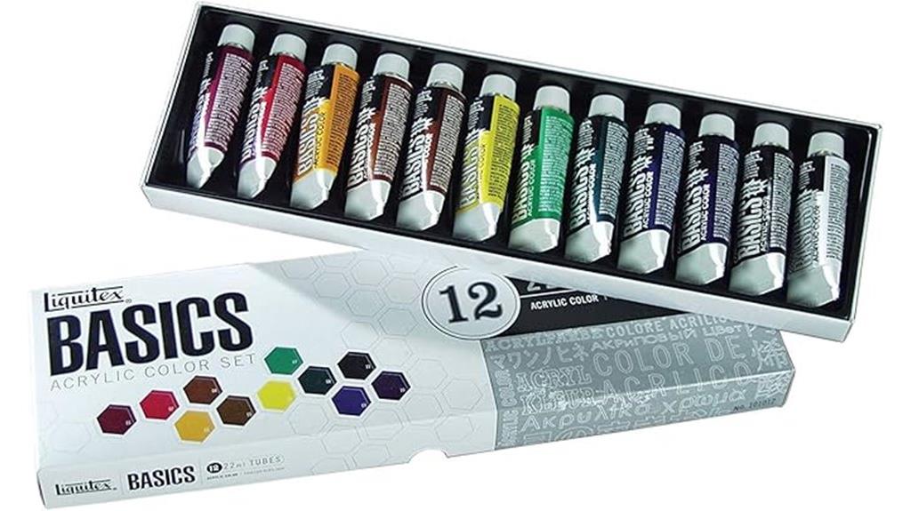 12 piece acrylic paint set