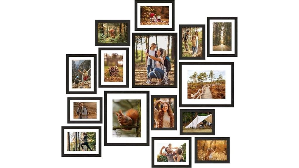 15 pack black photo frames
