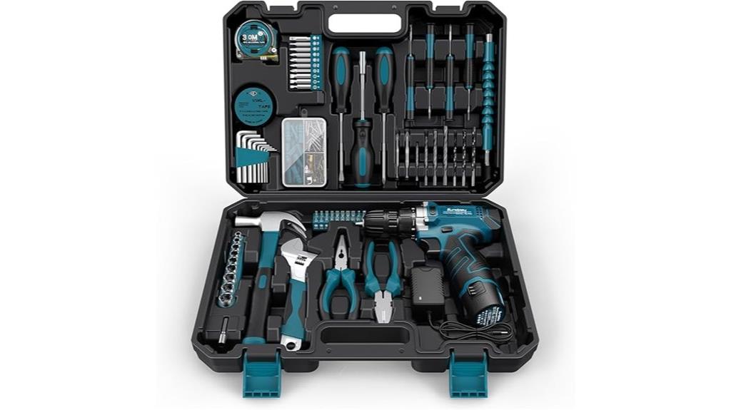 206 piece cordless drill set