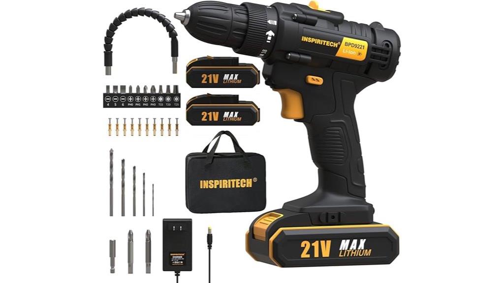 21v drill 2 batteries