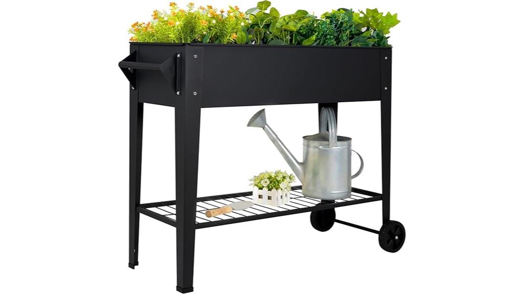 32 inch tall wheeled garden bed