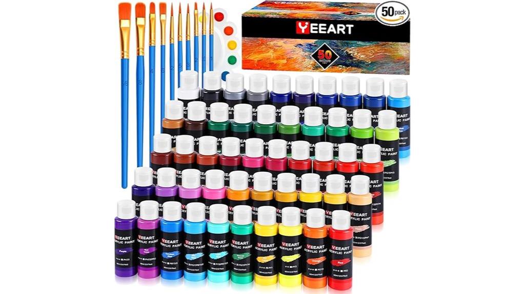 50 color acrylic paint set