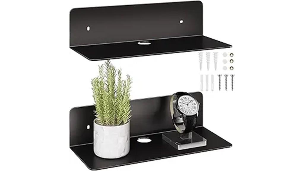 9 inch black shelves