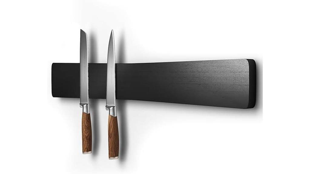 acacia wood magnetic knife strip