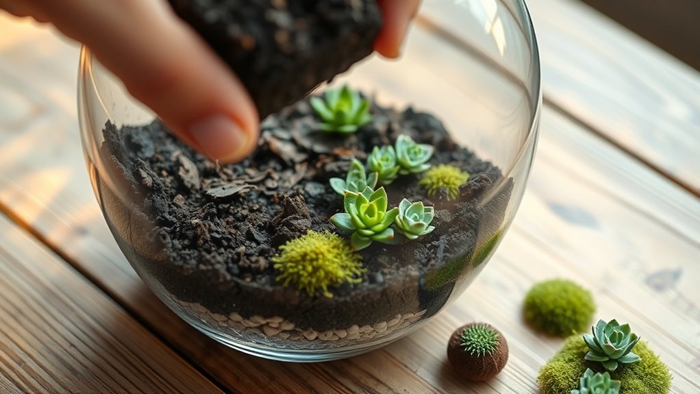 add soil arrange plants