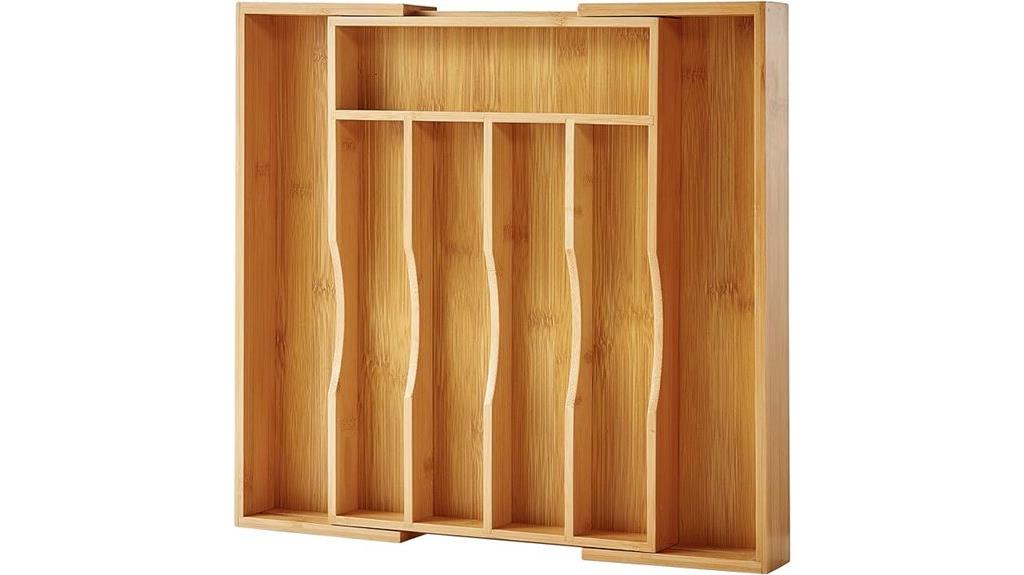 adjustable bamboo drawer organizer