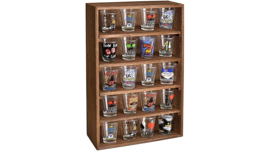 adjustable brown wooden shelves