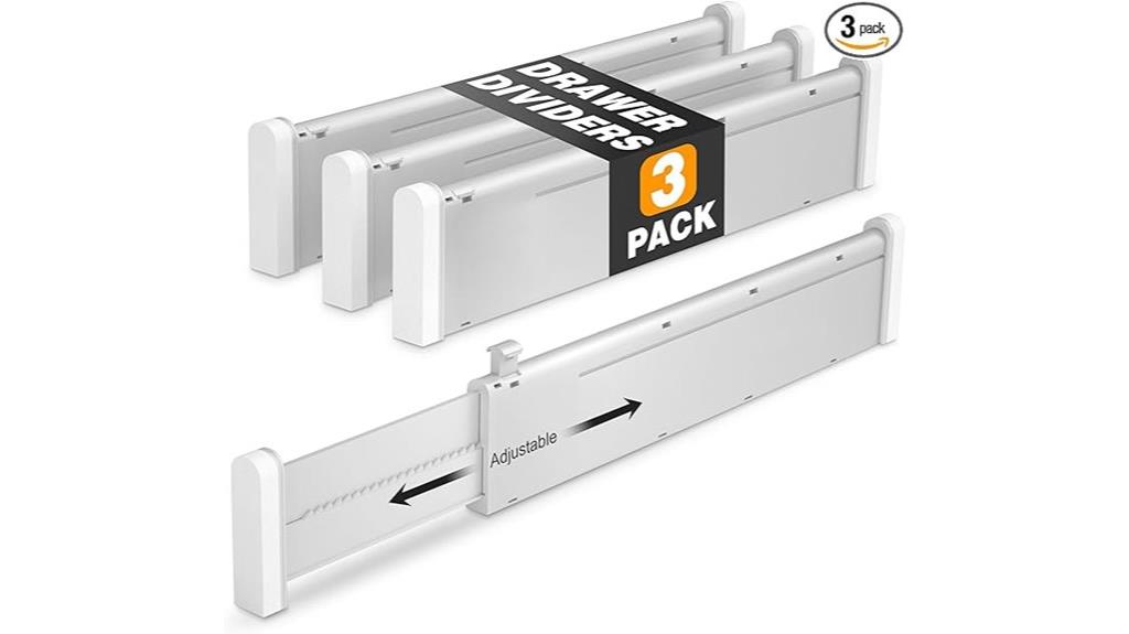 adjustable gray drawer dividers
