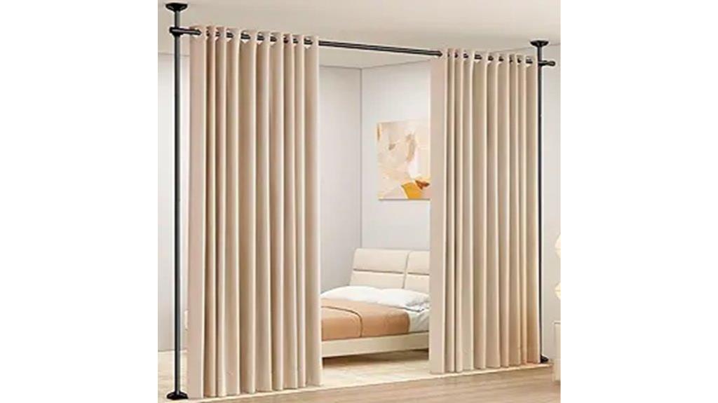 adjustable no drill curtain rod