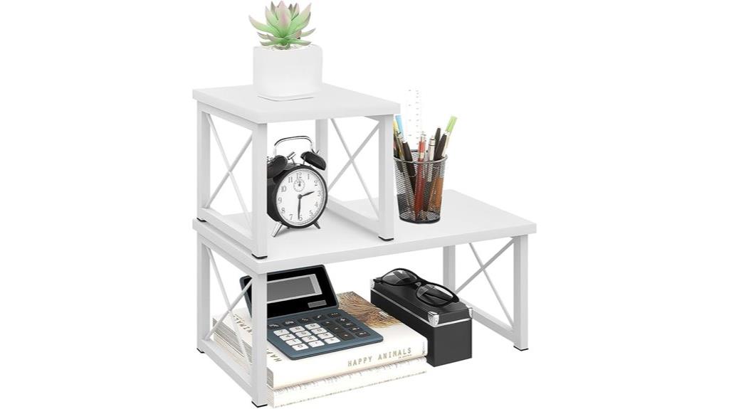 adjustable wood desk organizer