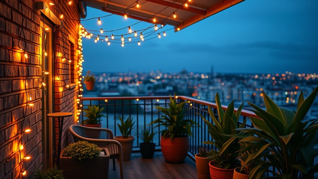 balcony string light ideas