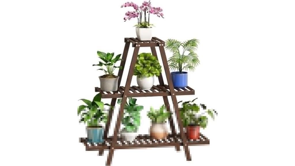 bamboo 3 tier garden rack