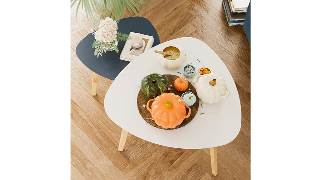 bamboo triangle end tables