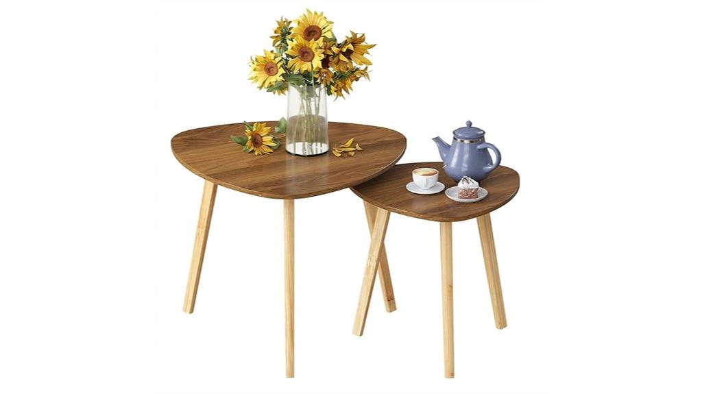 bamboo triangle end tables