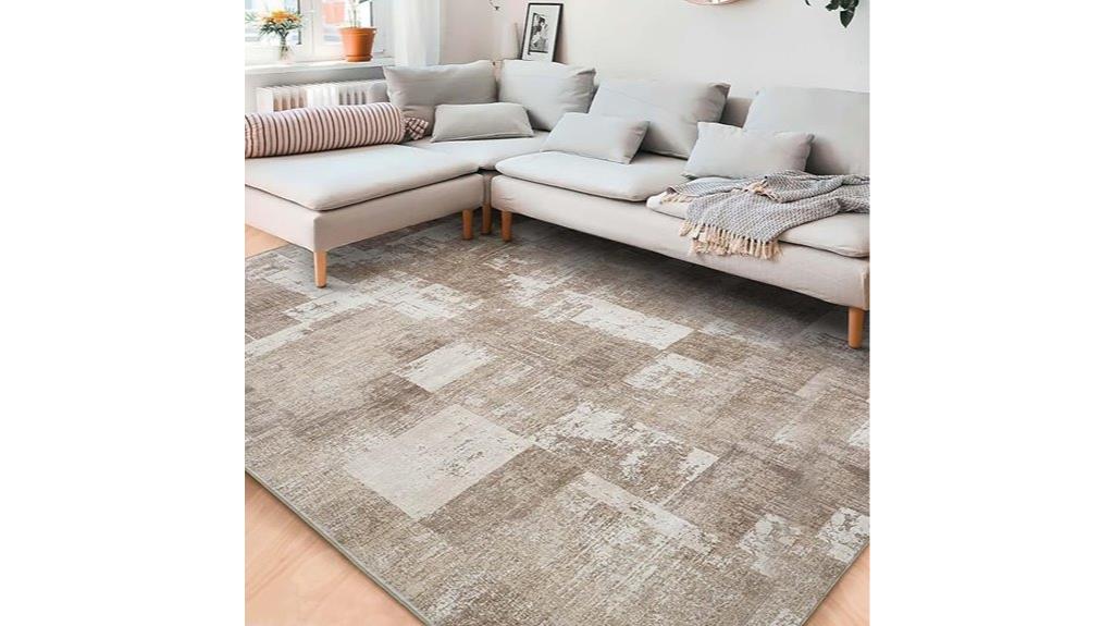 beige ivory living rug