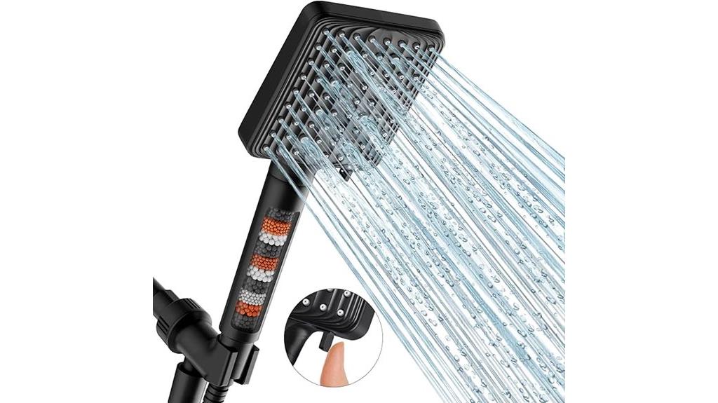 black 6 mode shower head