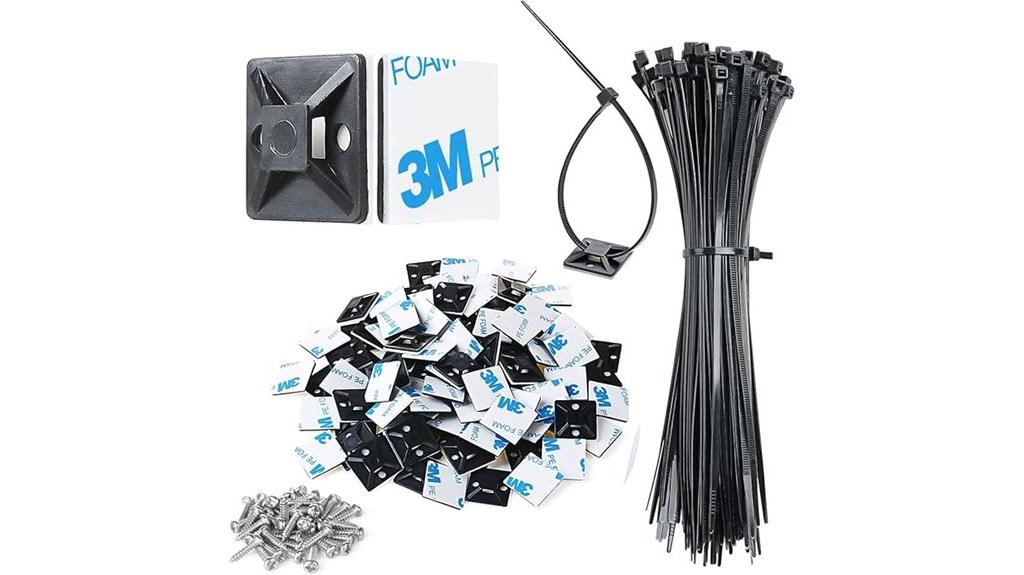 black cable tie mounts