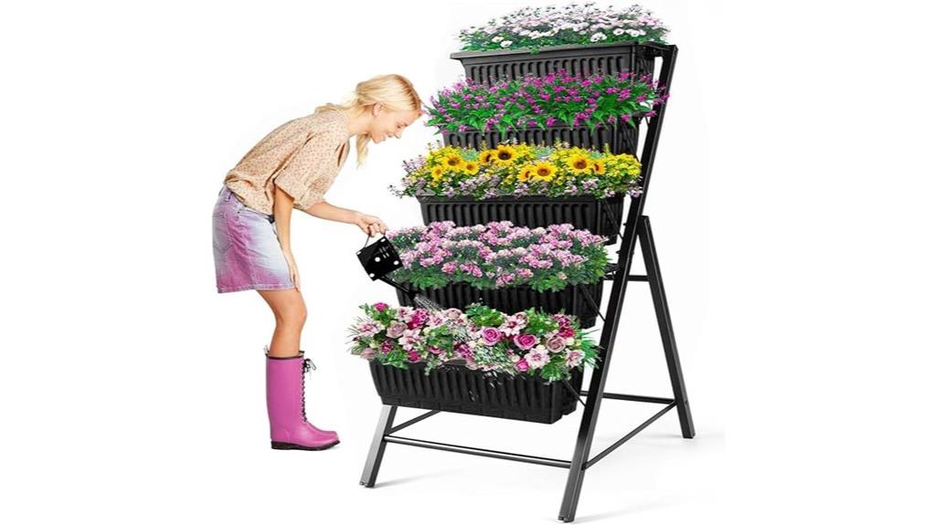 black five tier garden bed