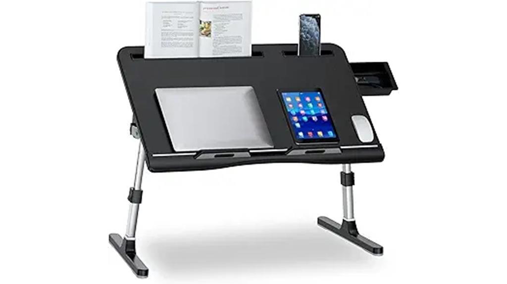 black foldable laptop desk
