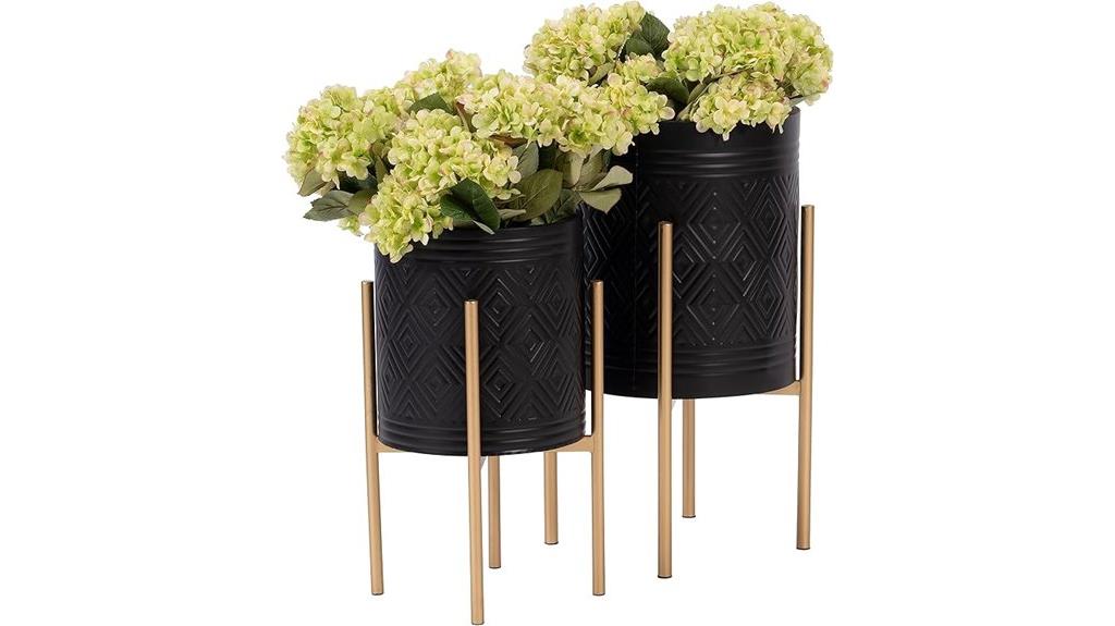 black metal planters set