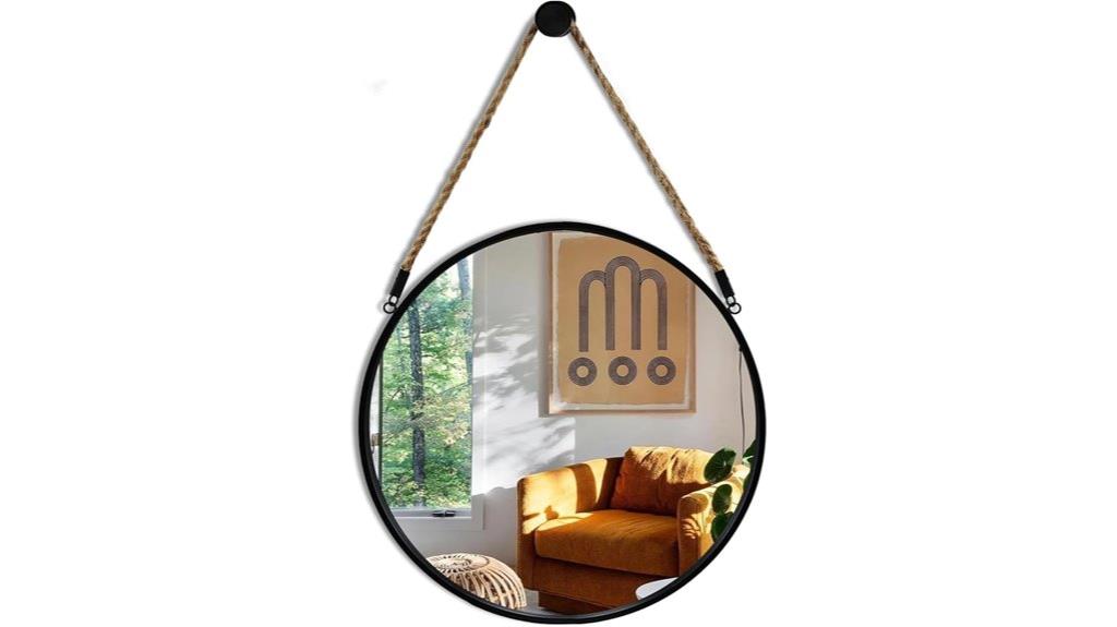 black rope wall mirror