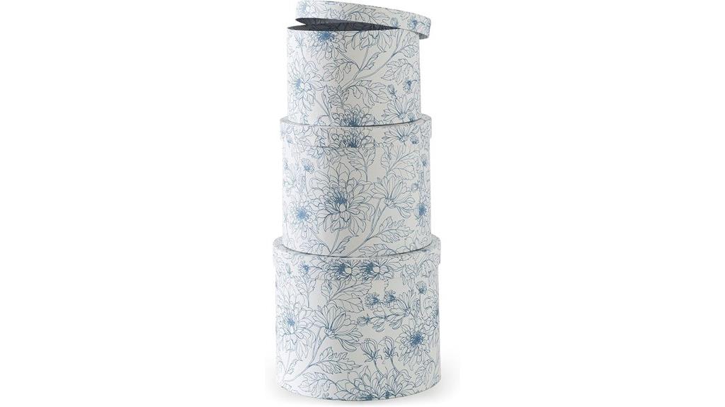 blue and white gift boxes