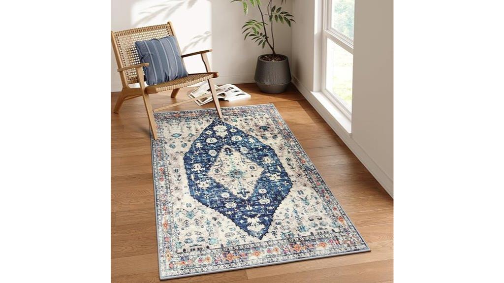 blue boho tribal rug