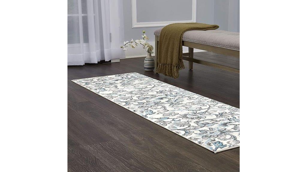 boho ivory blue runner