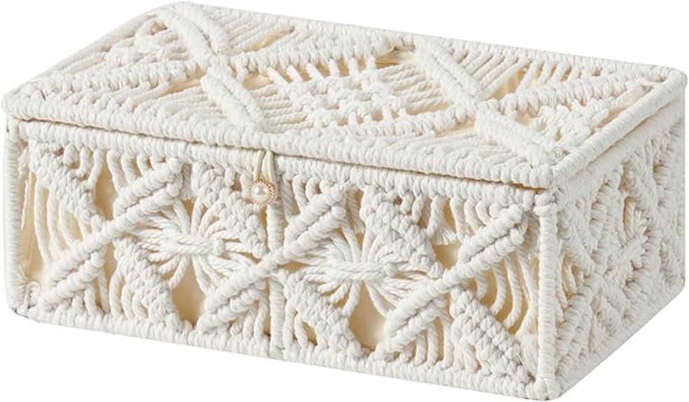 boho off white small baskets