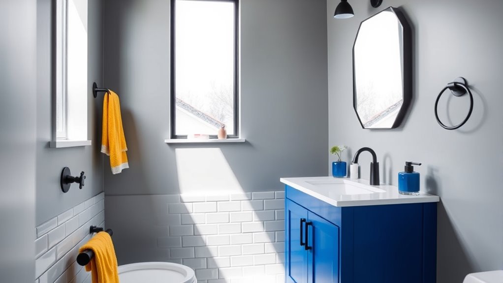 bold color contrast accents
