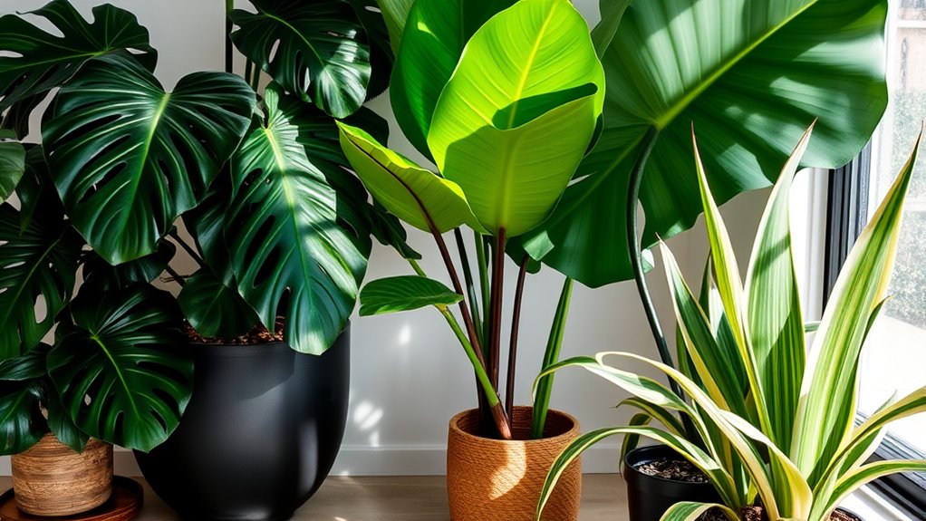 bold foliage creates eye catching decor
