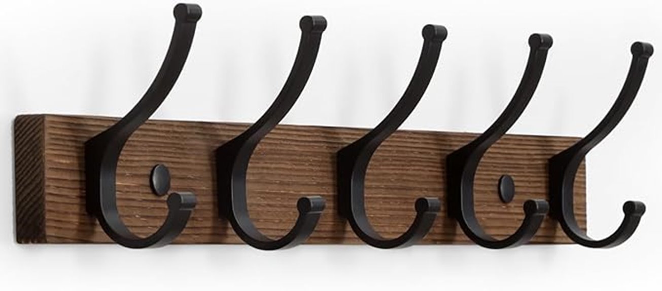 brown wall mounted coat rack