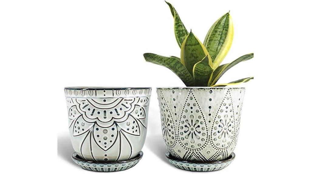 ceramic beaded plant planters