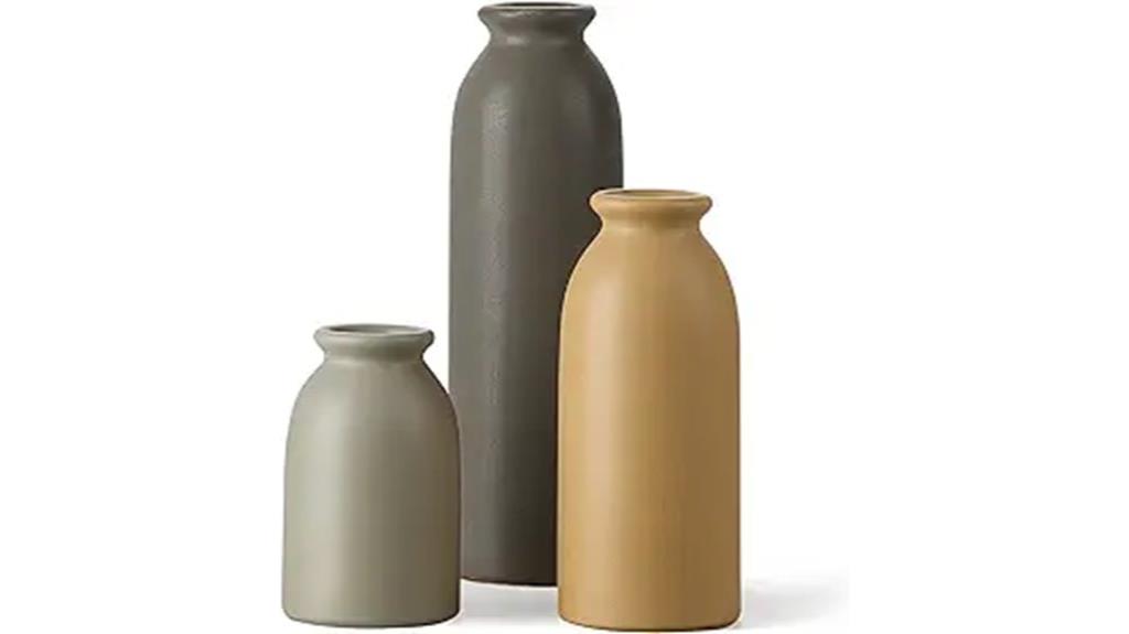 ceramic matte vase set