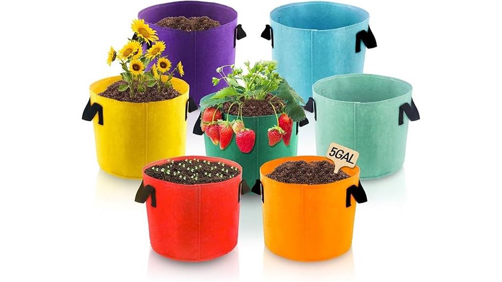 colorful 5 gallon grow bags