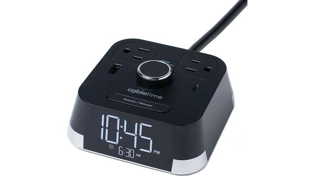 compact alarm clock charger