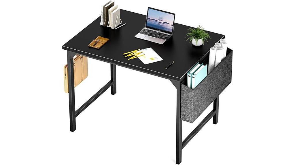 compact office desk with storage