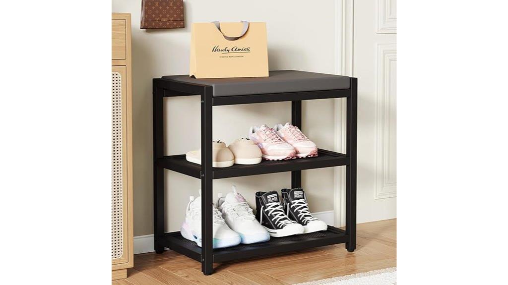 compact shoe storage bench
