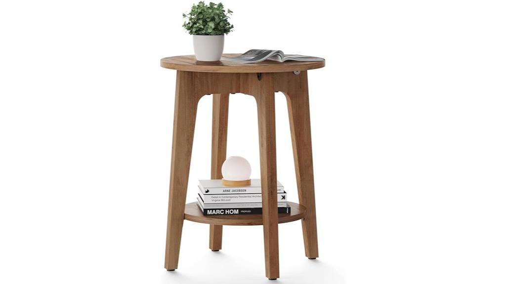 compact side table with shelf