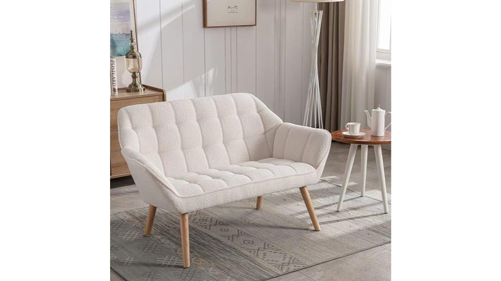 compact white loveseat
