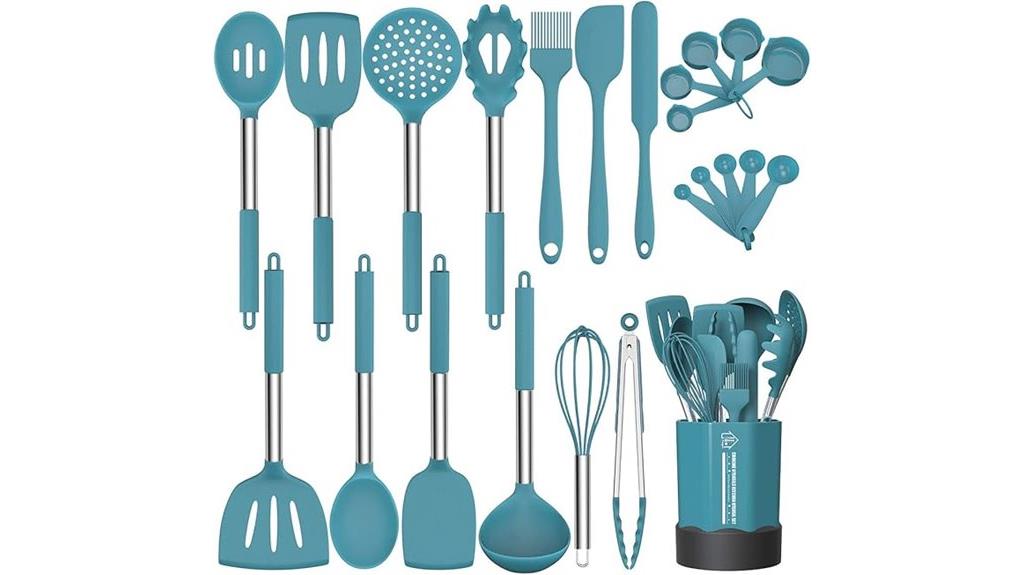 complete 24 piece silicone utensil set