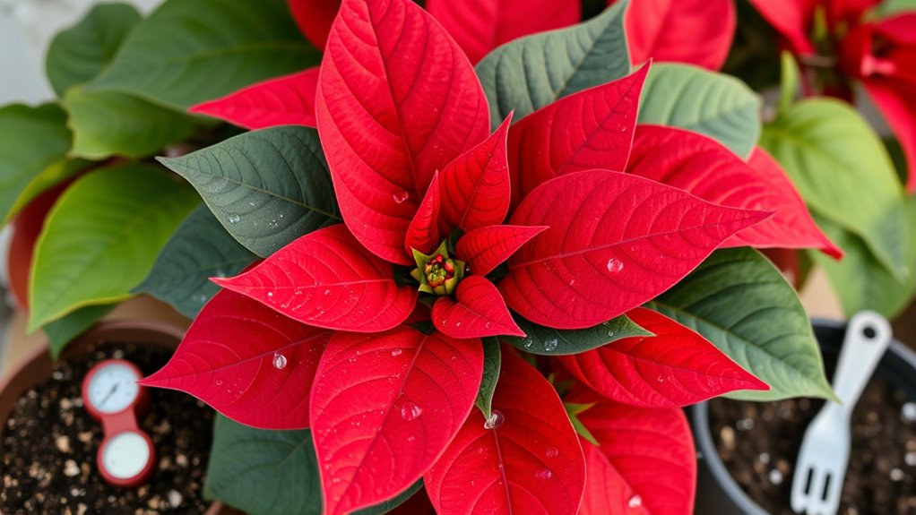 consistent care ensures poinsettia