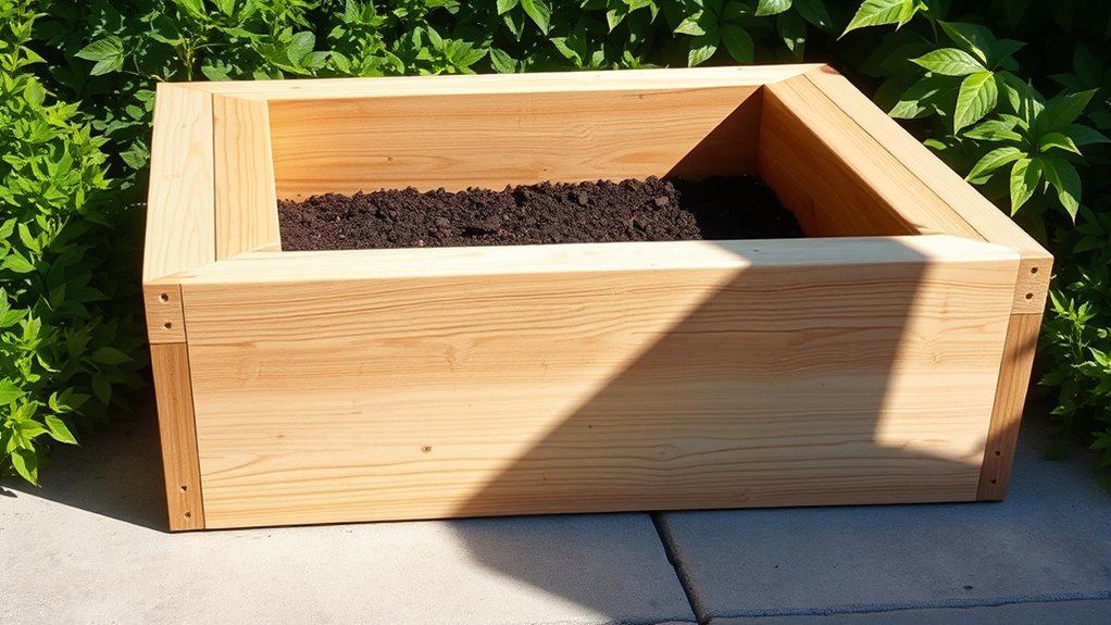 constructing a patio garden bed