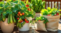 container grown patio vegetables