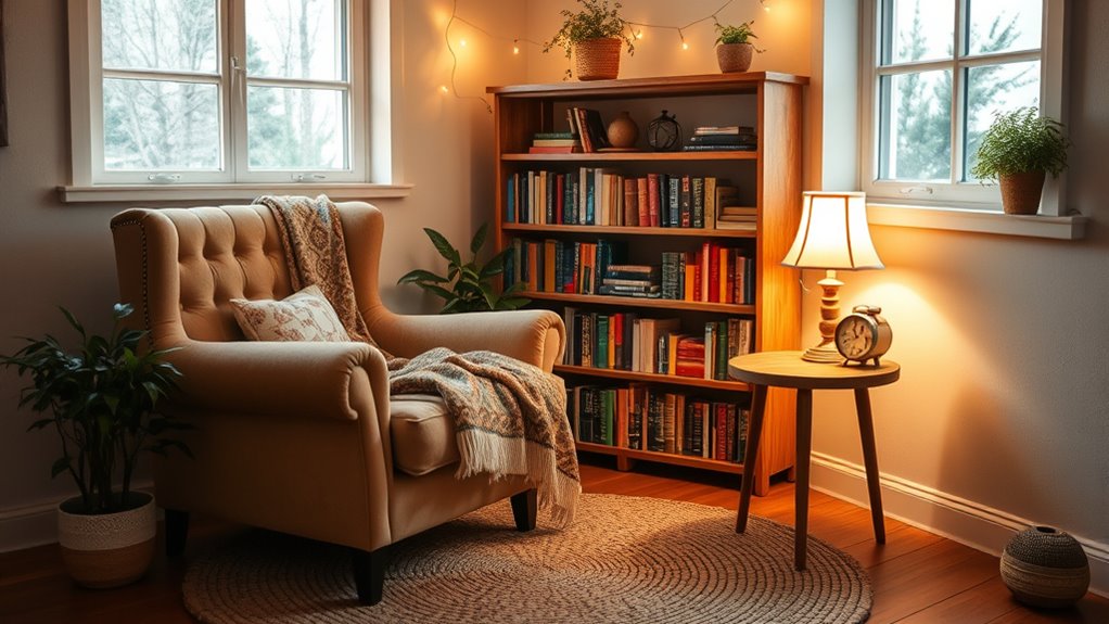 cozy inviting reading space