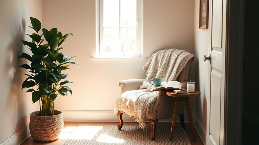 cozy quiet well lit corner
