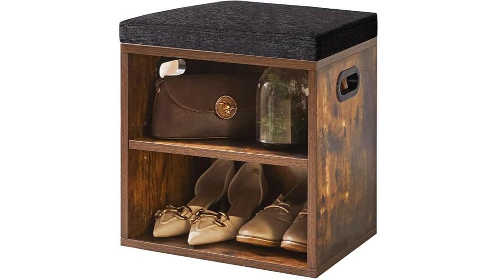cushioned shoe storage bench