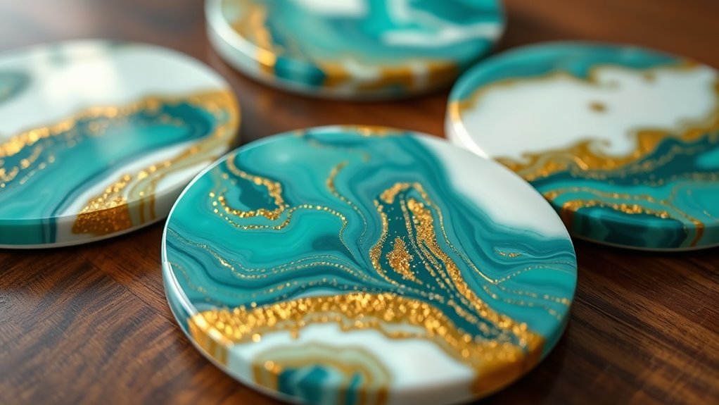 customized resin coaster art