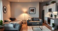 designing studio apartment zones